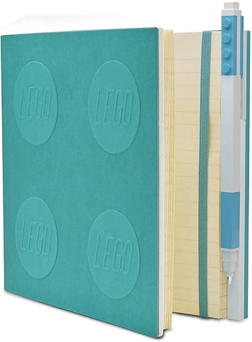 Cahier verrouillable Lego avec stylo gel - Bleu azur - flash vidéo