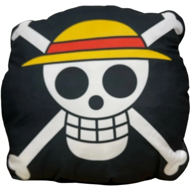 One Piece - Coussin décoratif en Velboa Drapeau du Chapeau de Paille 33cm - flash vidéo