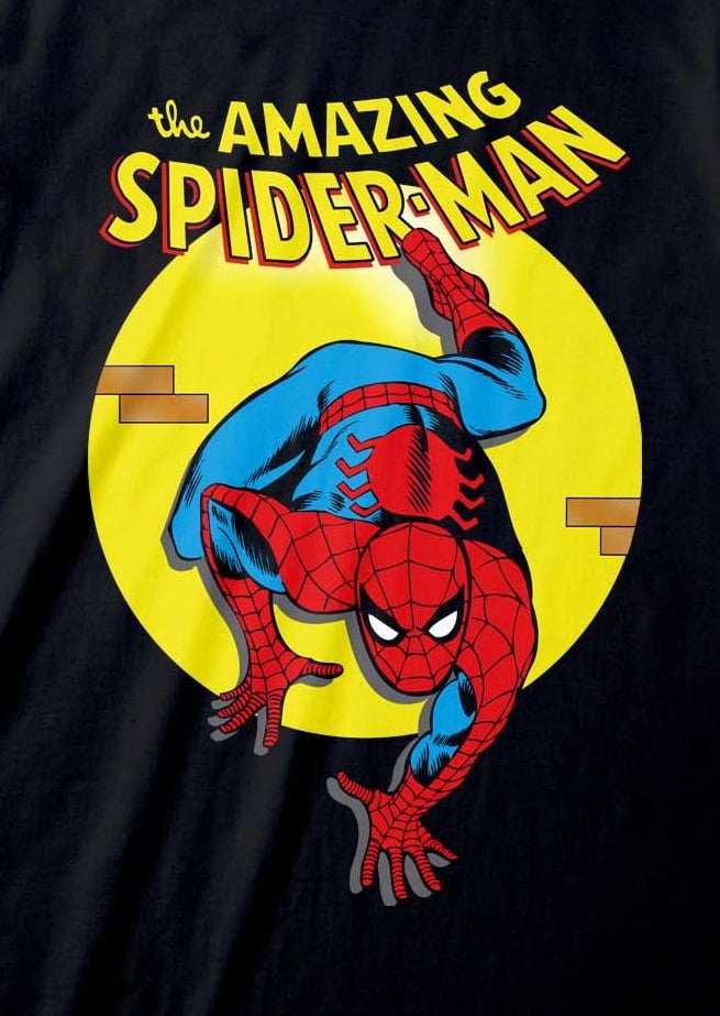 Marvel - T-shirt unisexe Noir Comic Book The Amazing Spider-Man - L - flash vidéo