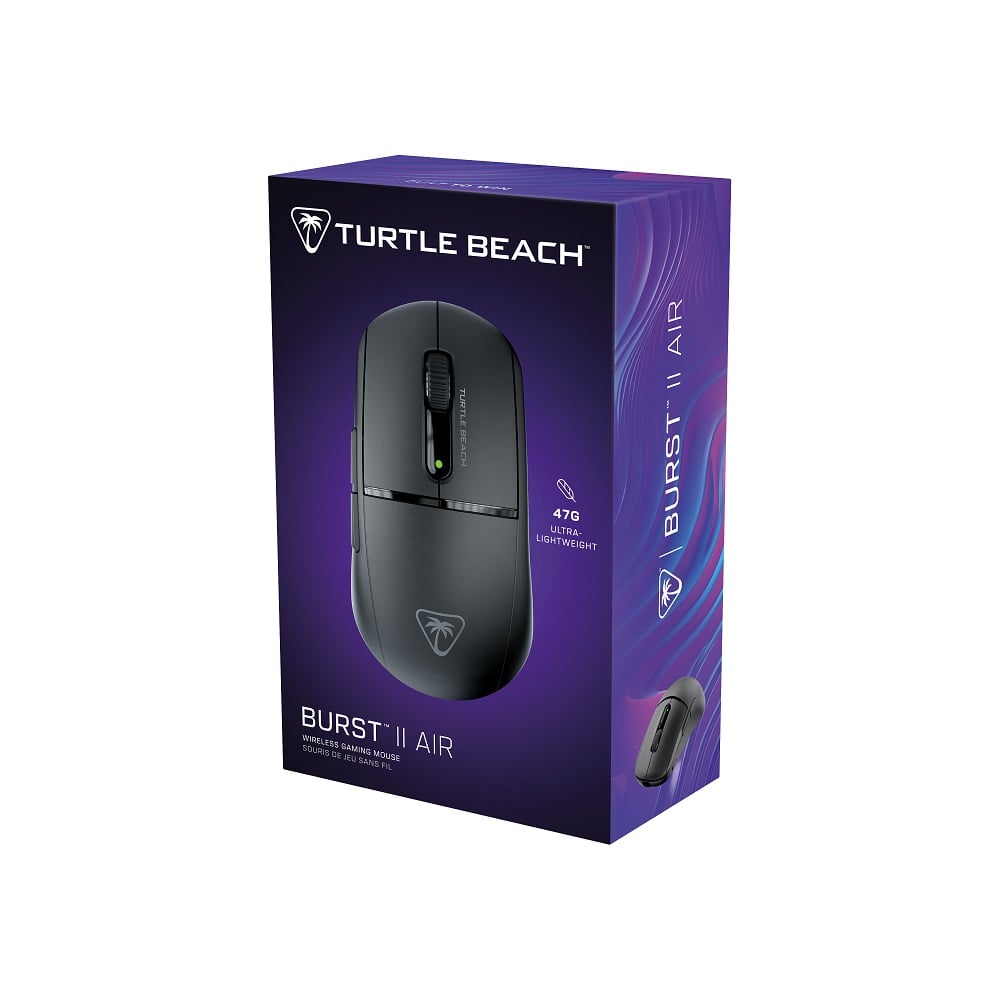 Turtle Beach - Souris de jeu sans-fil optique ultralégère Burst II AIR Noire - flash vidéo