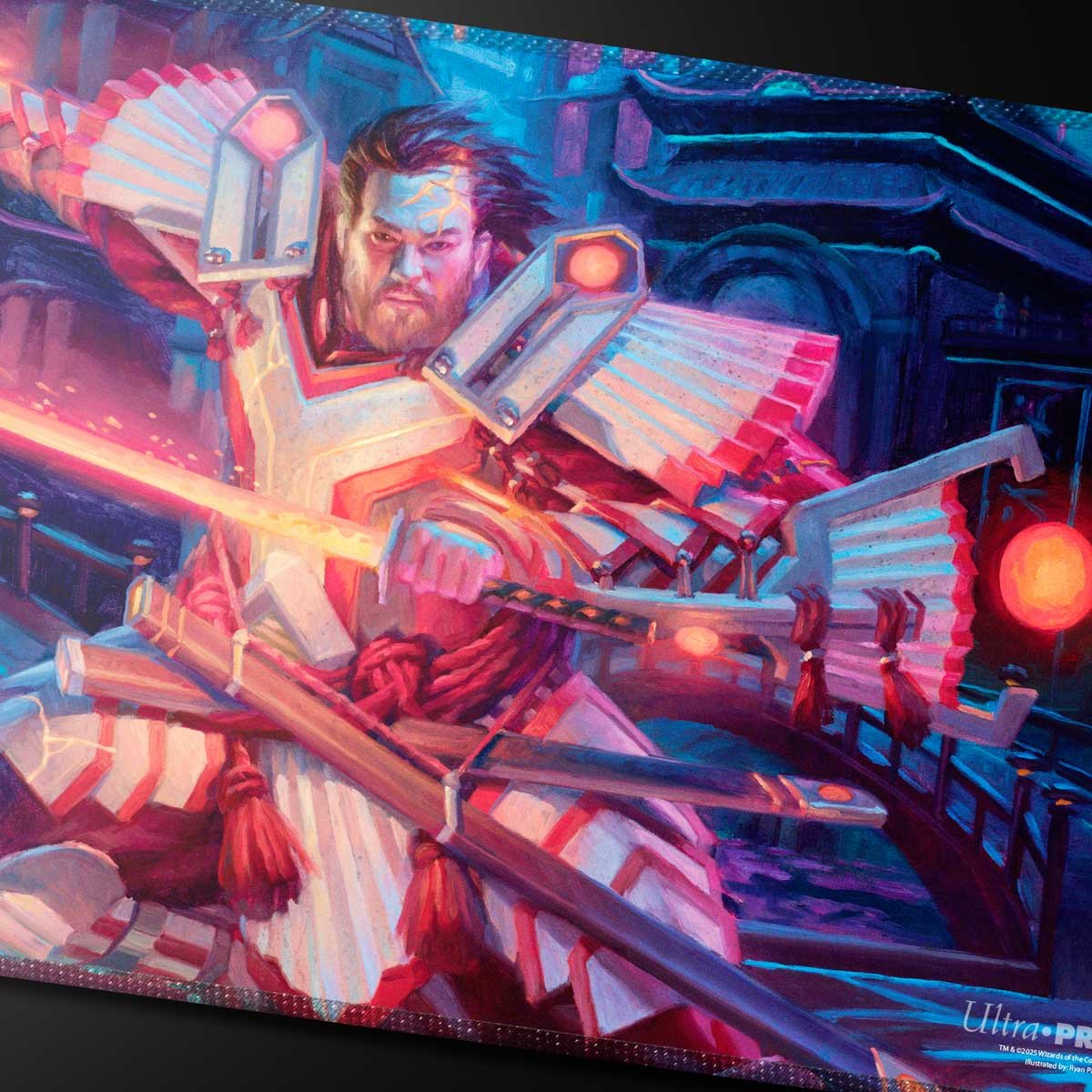 Ultra Pro - Magic: The Gathering - Commander Series - Three Color Wedge - Tapis de jeu à bord cousu Isshin - flash vidéo