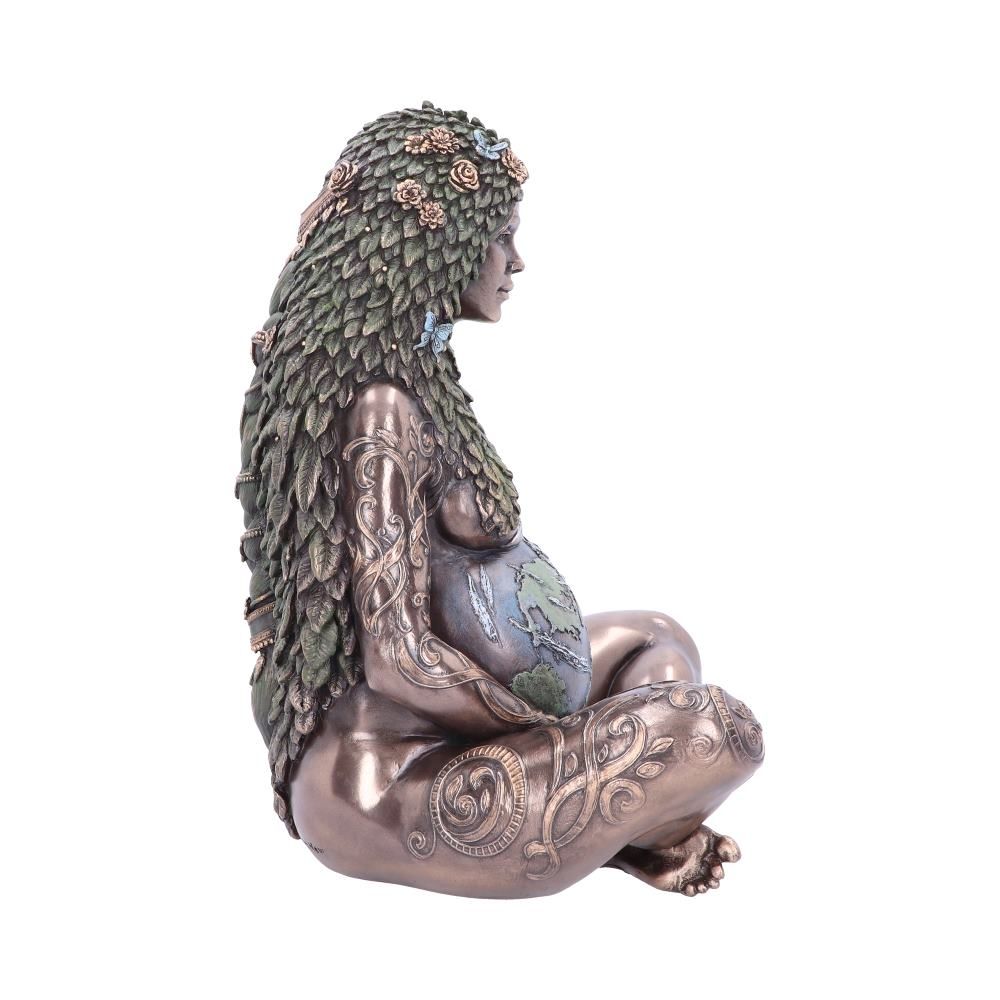 Mother Earth - Figurine de couleur bronze de la Terre Mère Gaia éthérée 30cm - flash vidéo