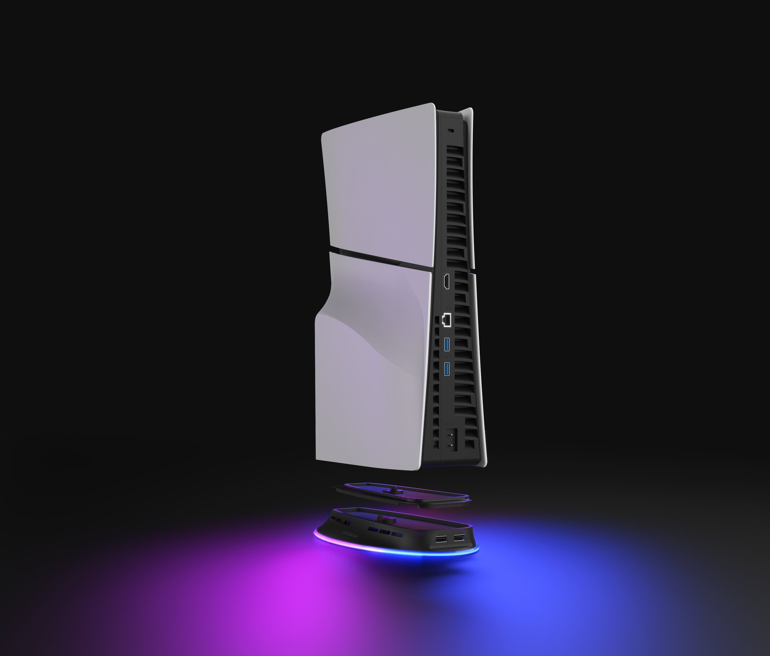 EgoGear - SCH30 - Base de refroidissement RGB LED pour PS5/PS5 SLIM - flash vidéo