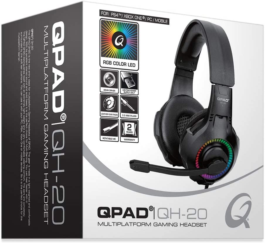 QPAD - QH-20 RGB Stereo Gaming Headset, Multiplatform - flash vidéo