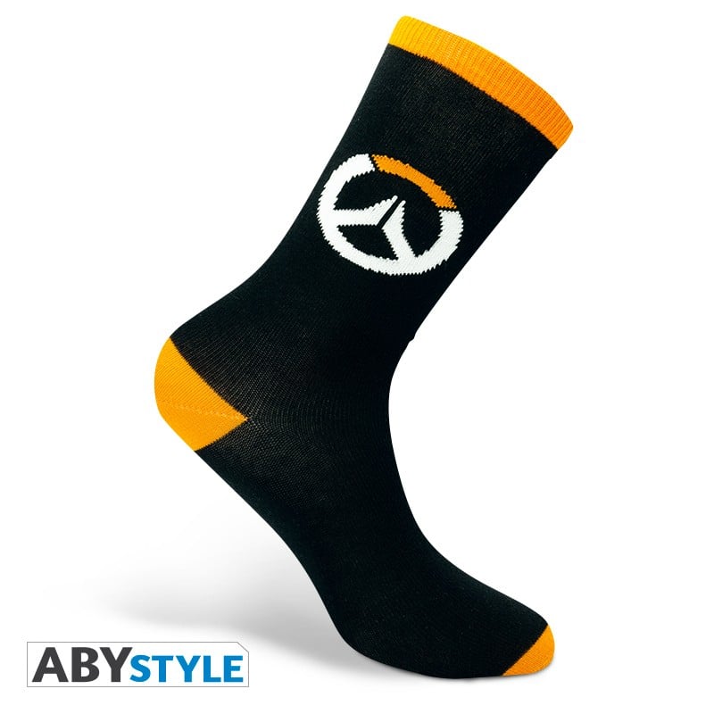 Overwatch - Chaussettes Logo Noire et Orange - flash vidéo