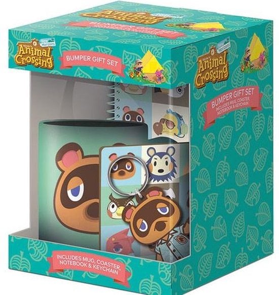 Nintendo - Animal Crossing - Coffret cadeau (New Horizons Faces) : Mug, carnet, dessous de verre et porte-clés - flash vidéo