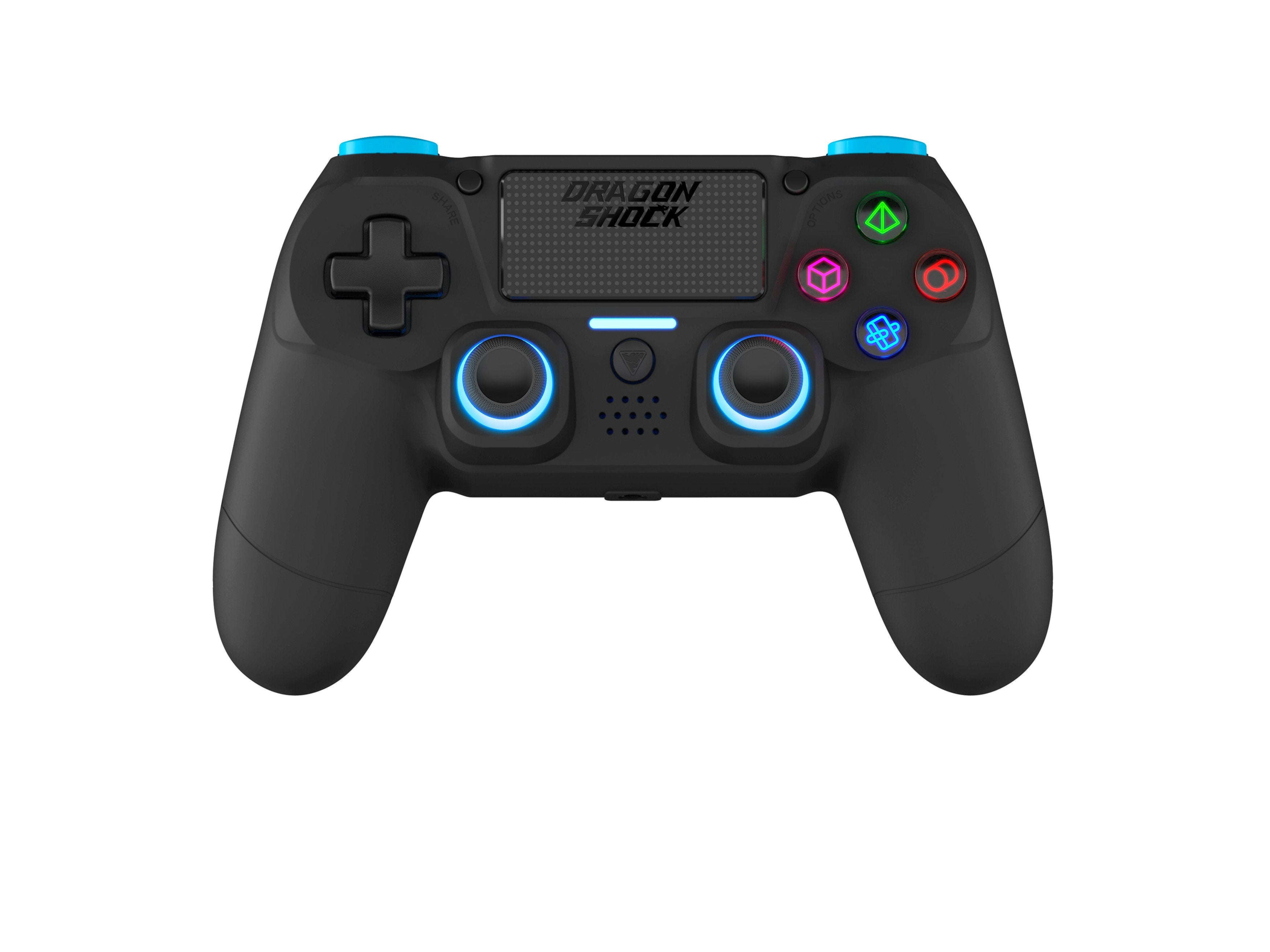 DragonShock - Manette sans fil Bluetooth MIZAR Noire pour PS4, PC et Mobile - flash vidéo