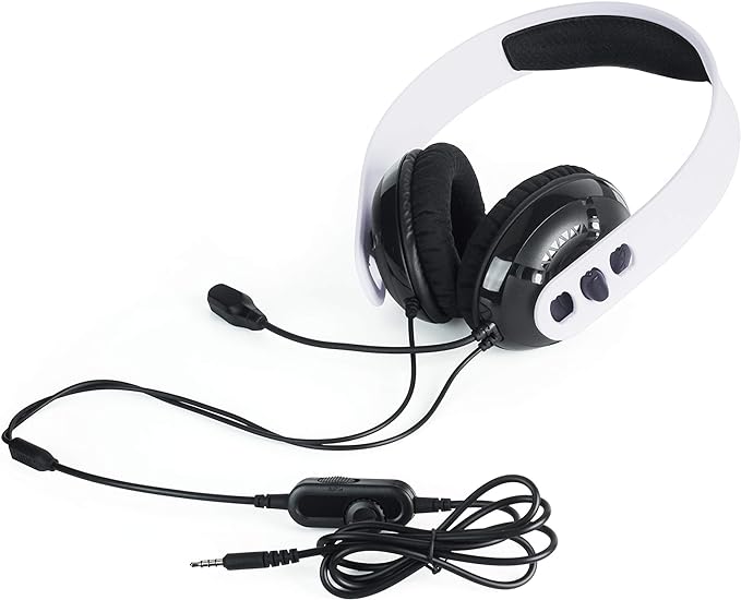 Raptor Gaming - Casque de jeu stéréo filaire H200 Blanc pour PS4/PS5 - flash vidéo