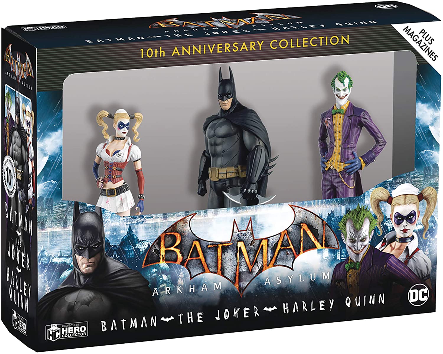 Batman Arkham Asylum Hero Collection - Pack 3 figurines 1/16 10ème Anniversaire Box 13 cm - flash vidéo
