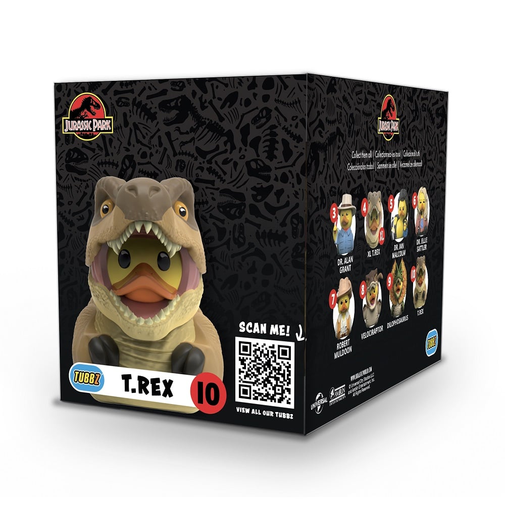 Best of TUBBZ Boîte Canard de bain - Jurassic Park - T-Rex - 9cm - flash vidéo
