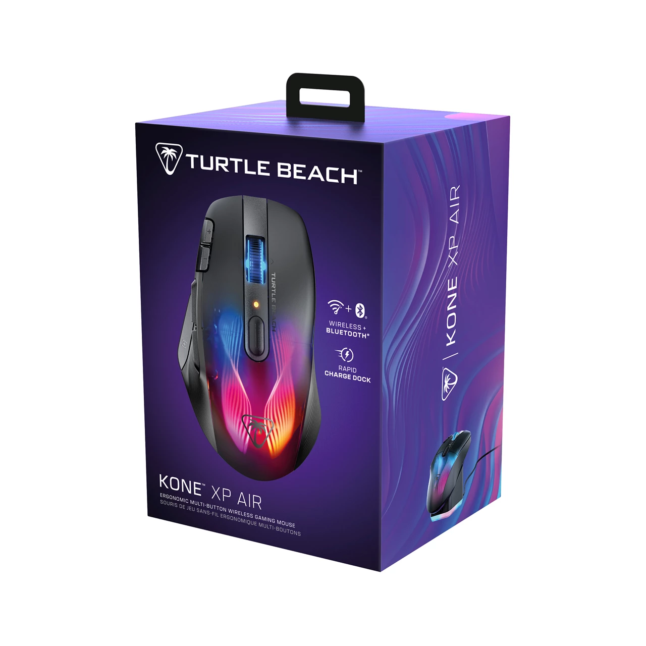 Turtle Beach - Souris de jeu sans-fil optique RGB ultralégère Kone XP Air Noire - flash vidéo