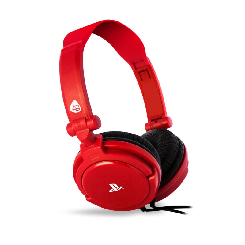 4Gamers - Casque de jeu stéréo filaire PRO 4-10 Rouge pour PS5 et PS4 - flash vidéo
