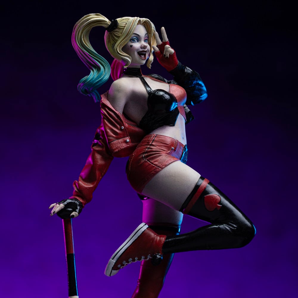 Iron Studios - Arts Scale 1/10 - DC Comics - Gotham City Sirens - Harley Quinn Statue 22cm - flash vidéo