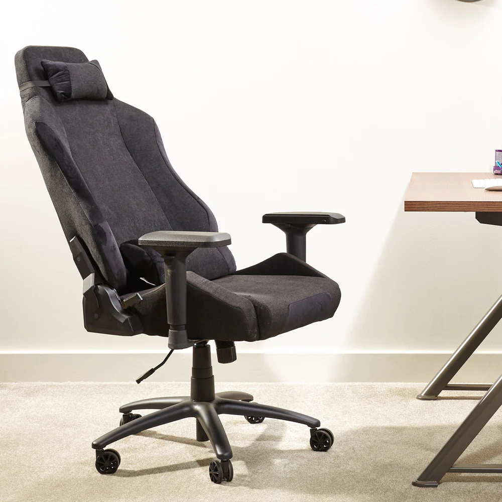 X Rocker - Chaise de bureau en tissu Messina Noire - flash vidéo