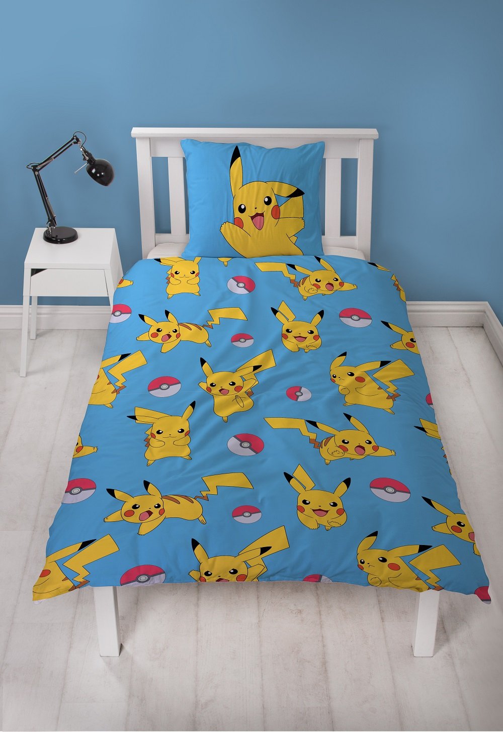 Pokémon - Parure de lit en microfibre Pikachu et Starter 4G (140x200cm + 63x63cm) - flash vidéo
