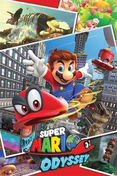 Super Mario Odyssey Maxi Poster - flash vidéo