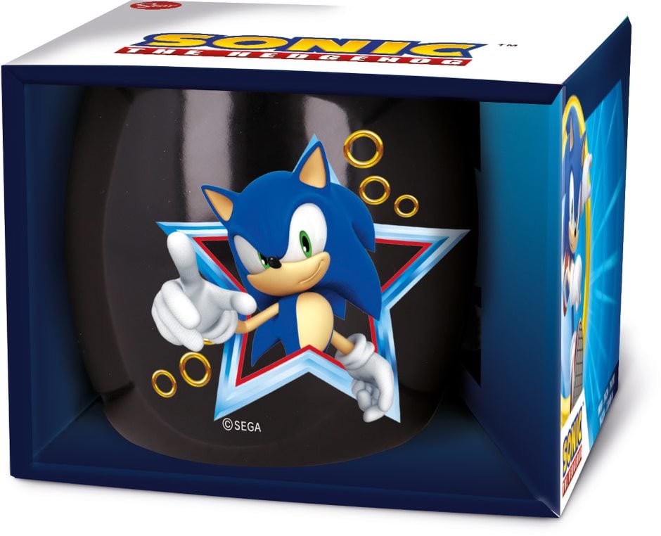 Stor Young Adult - Sega - Mug Globe Céramique en Boîte Cadeau - Sonic le Hérisson - 380 ML - flash vidéo