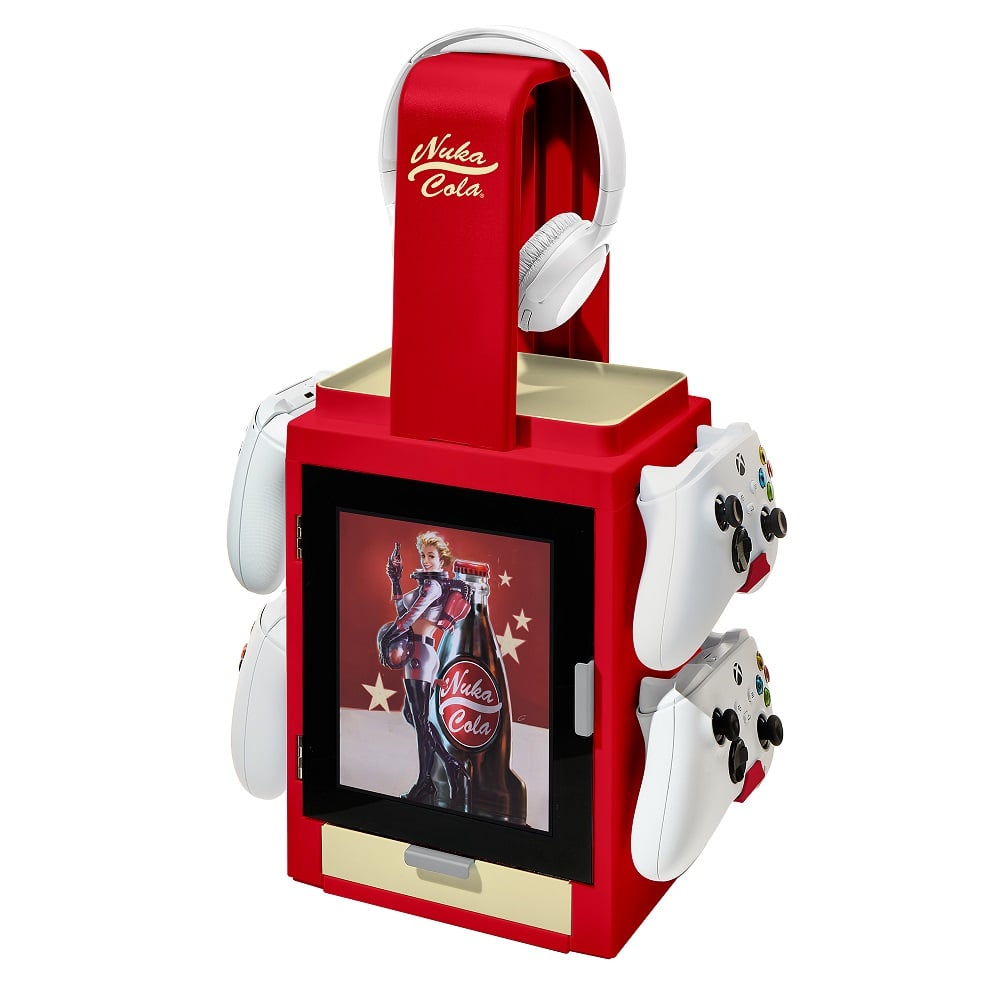 Numskull - Fallout - Meuble de rangement lumineux inspiré de Nuka Cola pour 4 manettes - 10 jeux - 1 casque - flash vidéo