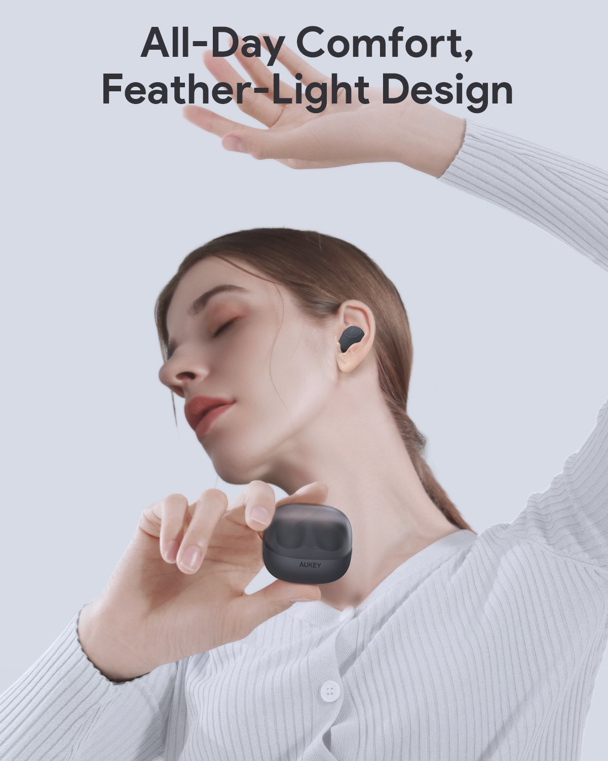 Aukey - Écouteurs sans fil connectés ultra-compacts Noir EP-M3A - flash vidéo