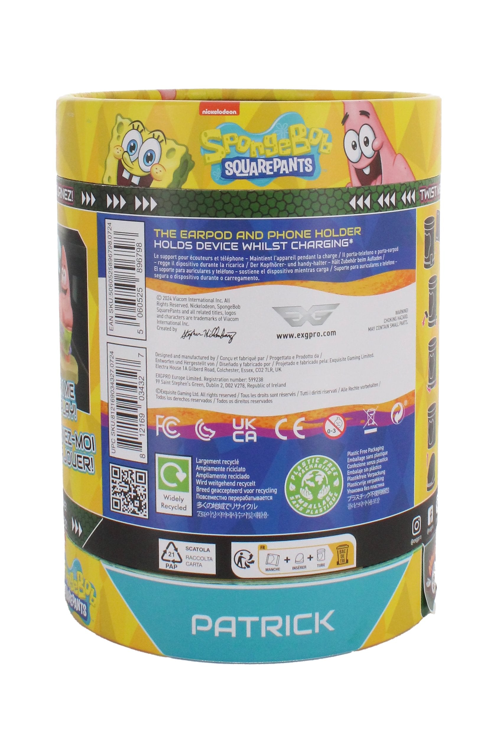 Cable Guys Holdems - Bob l'éponge - Support pour écouteurs et téléphone Patrick Étoile de mer - flash vidéo