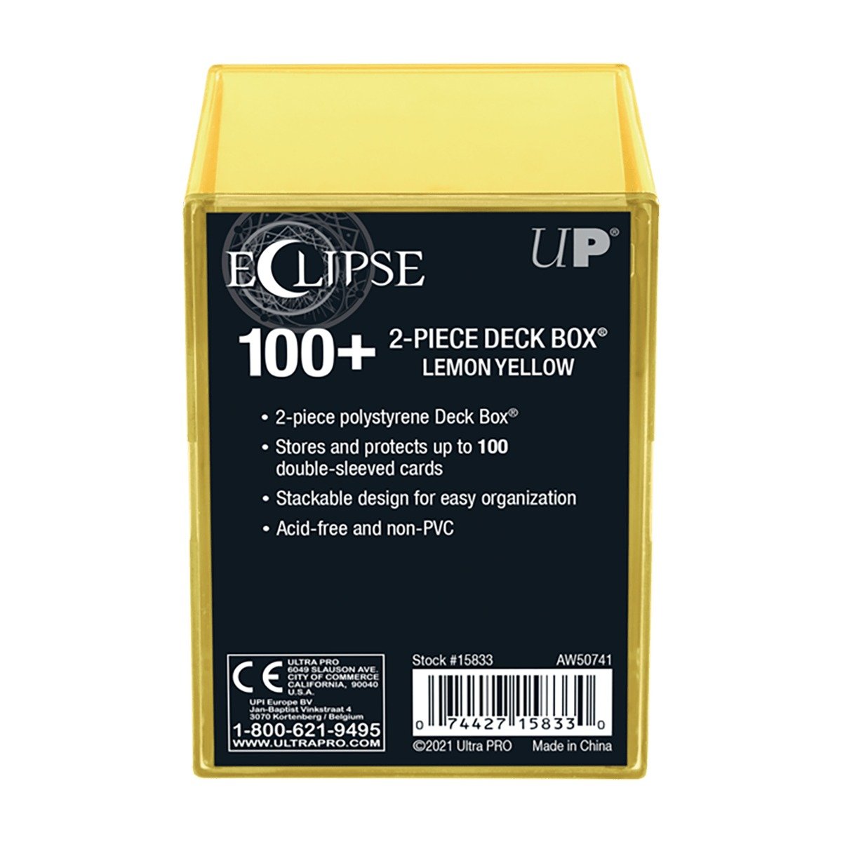 Ultra Pro - Eclipse 2-Piece 100+ Deck Box : Jaune citron - flash vidéo