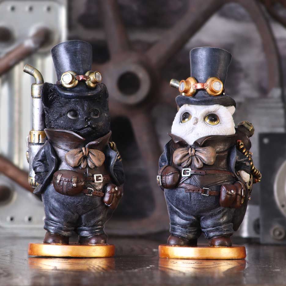 Figurine de collection Chat Steamsmith's 19.5cm - flash vidéo