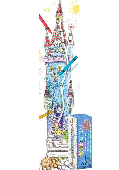 Monumi - Poster Coloriable de mesure XXL "Château de la Princesse" - flash vidéo