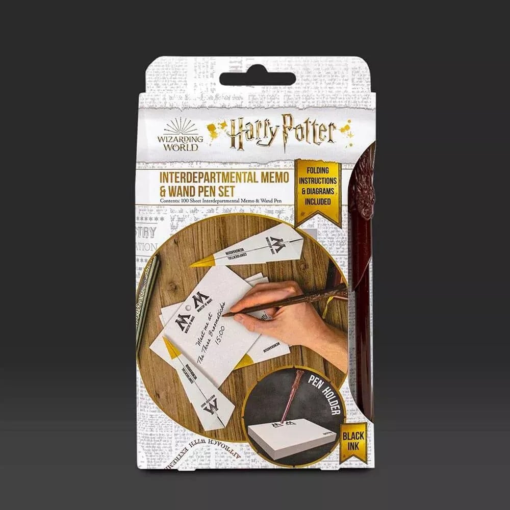 Harry Potter - Ensemble de mémos et stylo-bille en forme de baguette du Ministère de la Magie - flash vidéo