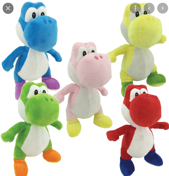 Nintendo - Assortiment de peluches Yoshi debout 20 cm (Display de 12 pièces) - flash vidéo