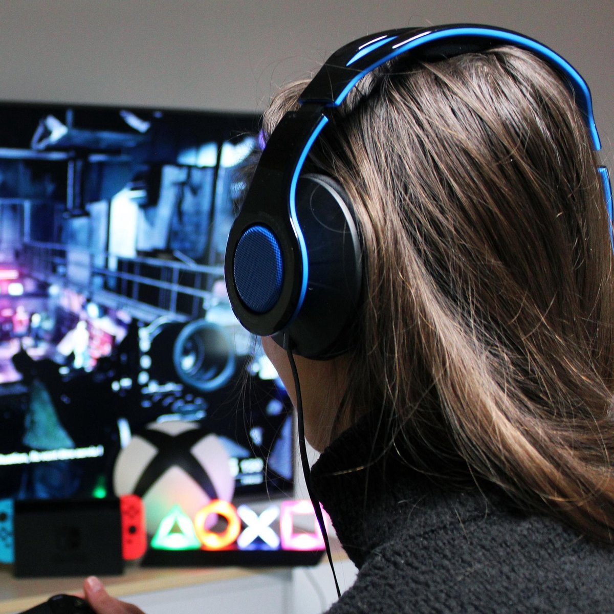 Gioteck - Mégapack TX30 - Casque Stéréo Game & Go + Reposes pouces (Thumbs Grips) + Câble USB pour PS4 - flash vidéo