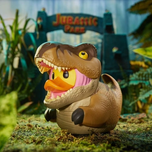 Best of TUBBZ Boîte Canard de bain - Jurassic Park - T-Rex - 9cm - flash vidéo