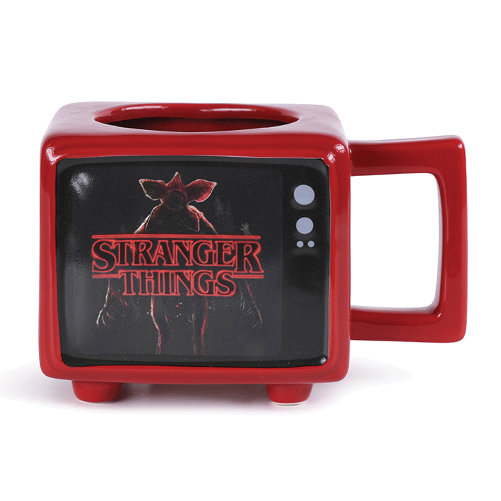 Stranger Things - Mug 3D thermoréactif en forme de TV "J'ai survécu à Hawkins" - flash vidéo