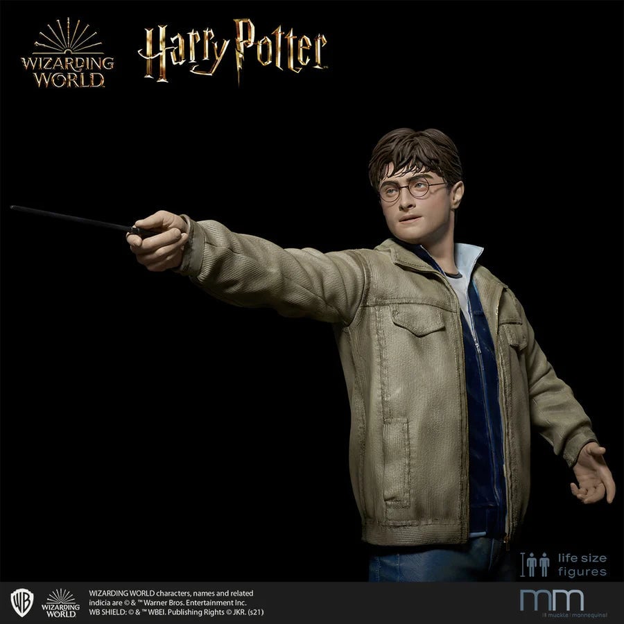 Harry Potter et les Reliques de la Mort - Statue taille réelle Harry Potter (Base incluse) - flash vidéo