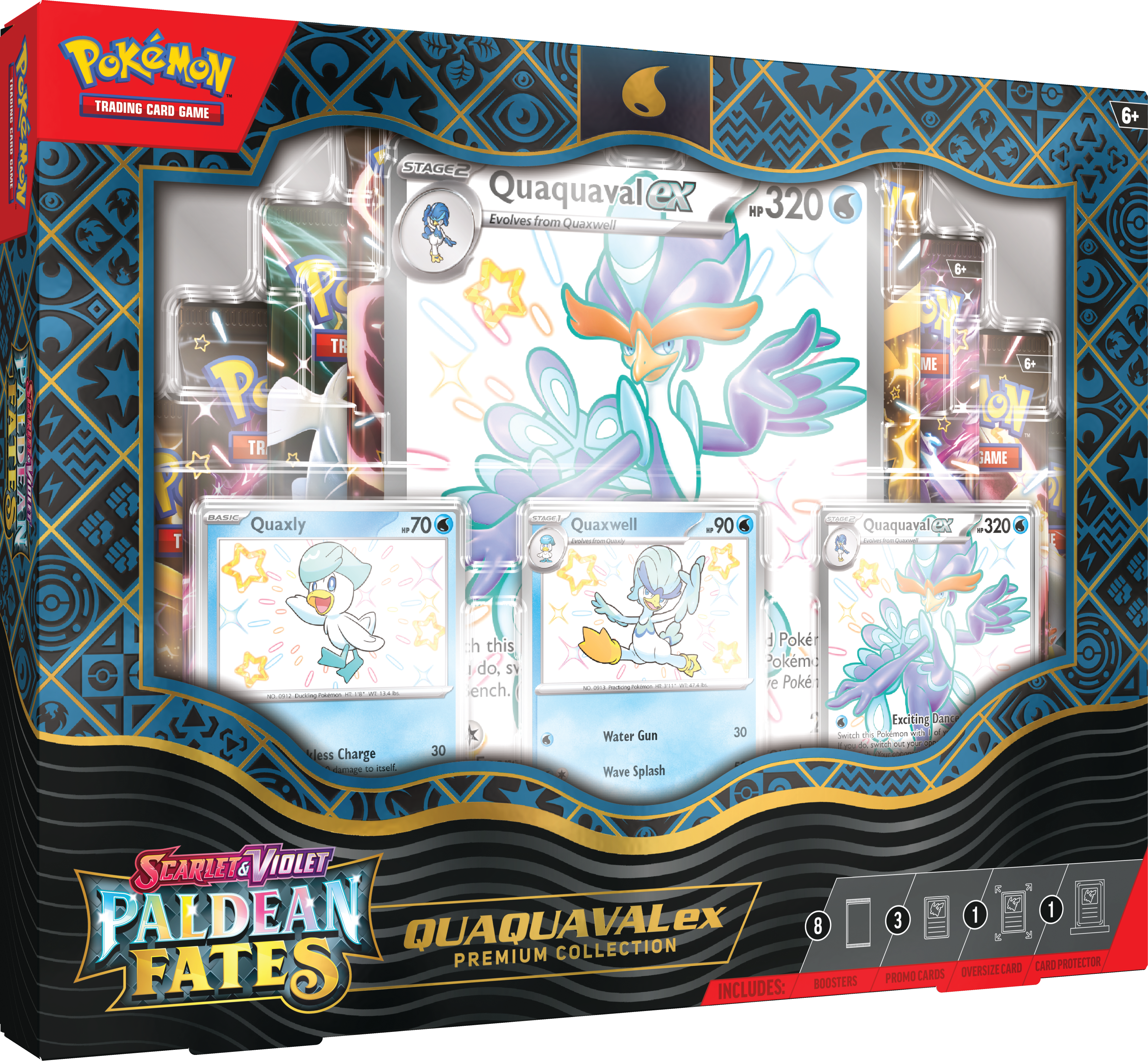 Pokémon TCG - Scarlet & Violet - Paldean Fates Premium Collection (Meowscarada ex / Skeledirge ex / Quaquaval ex - 1x Random Box) - flash vidéo