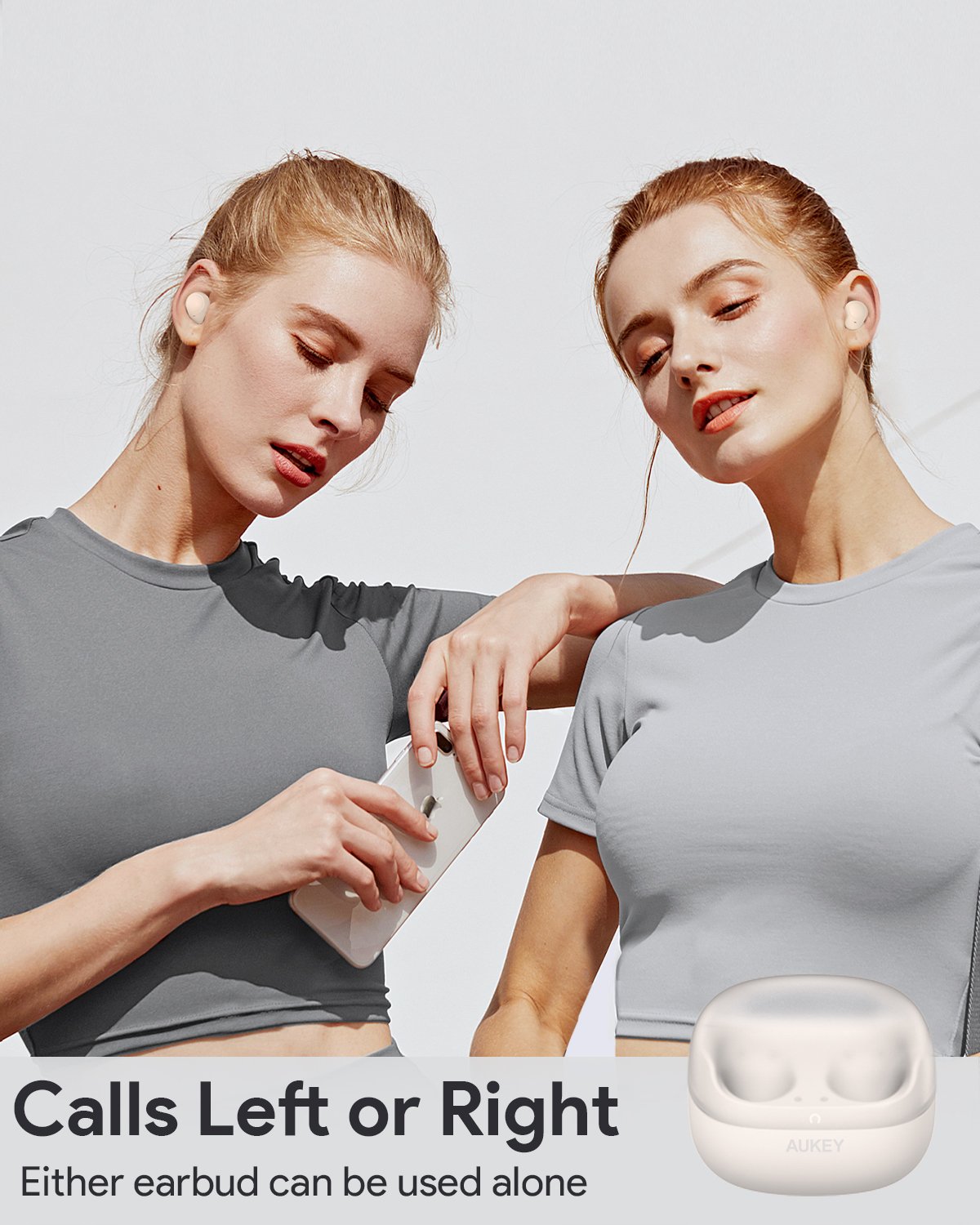 Aukey - Écouteurs sans fil connectés ultra-compacts Blanc EP-M3A - flash vidéo