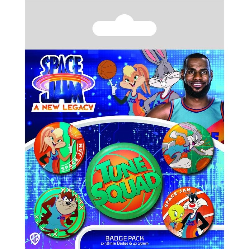 Warner Bros - Space Jam : Nouvelle Ère - "Tune Squad" Pack de 5 Badges - flash vidéo