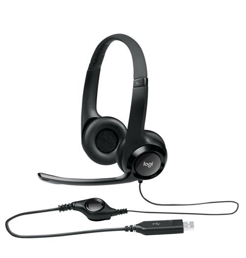 Logitech - Casque H390 USB filaire - Graphite - flash vidéo