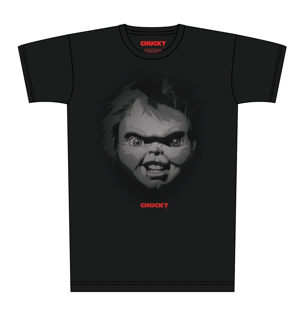 Chucky - T-Shirt Noir Portrait - S - flash vidéo