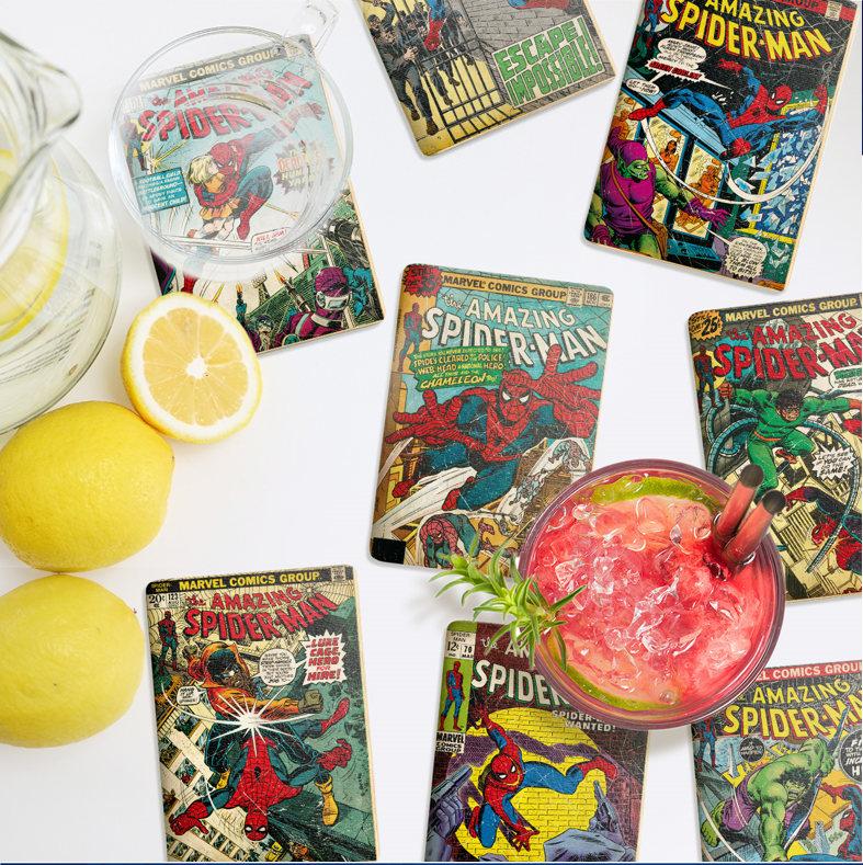 Marvel - Spider-Man - Ensemble de 8 sous-verres couverture de comics - flash vidéo
