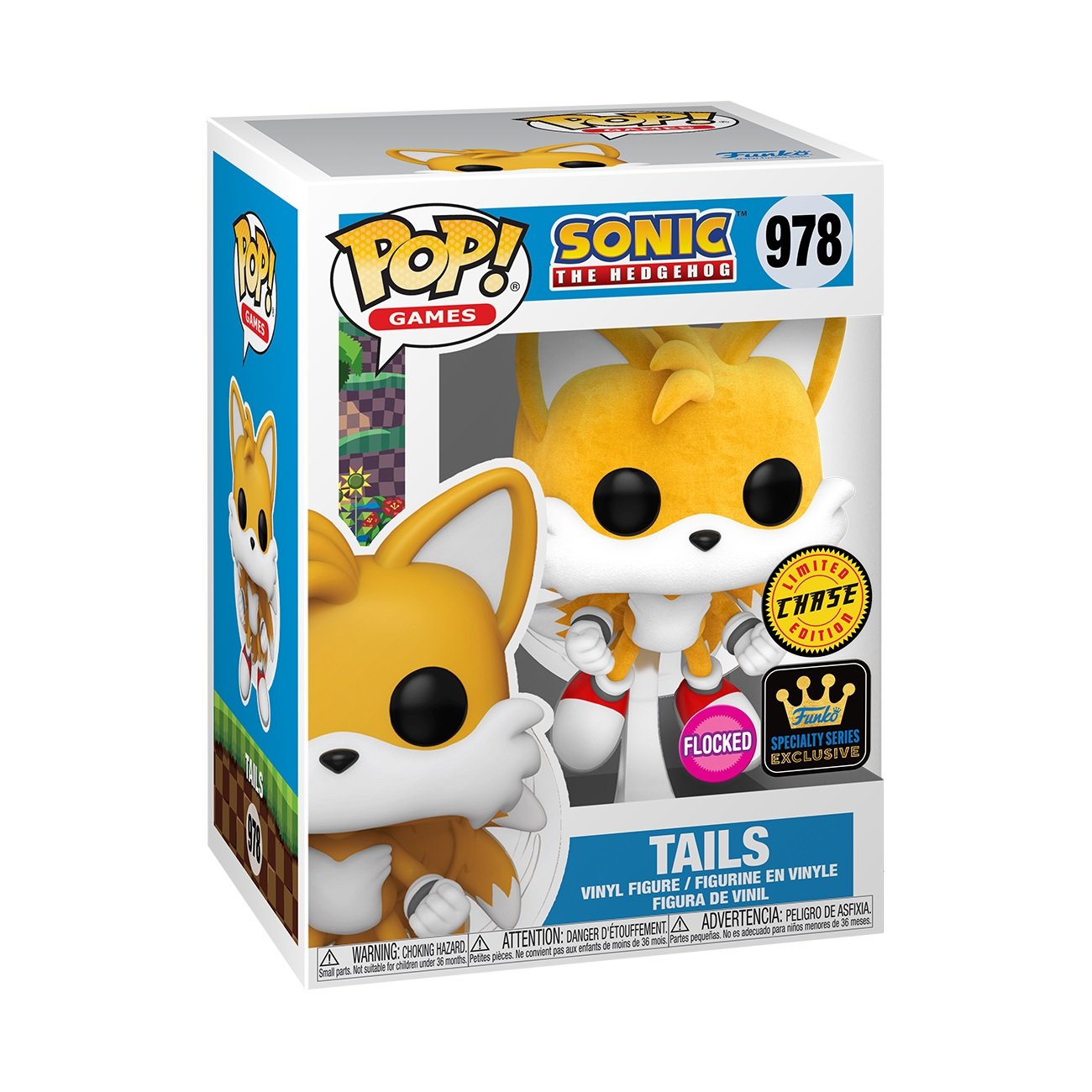 Funko Pop! Games: Sonic - Tails (Flying) (Flocked) (Chase of Special Chase Edition) - flash vidéo