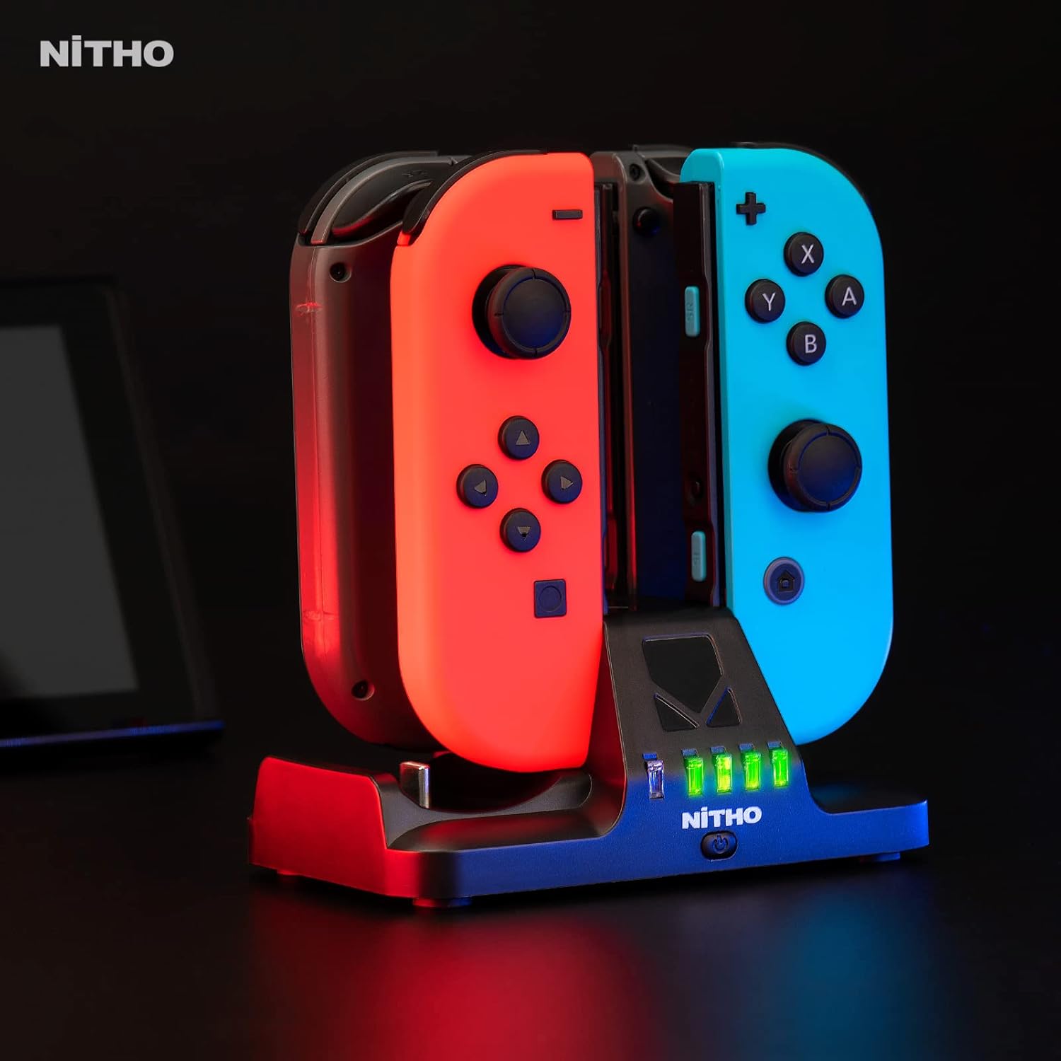 Nitho - Station de charge compatible avec Joy-Cons et manette pro de la Nintendo Switch - flash vidéo