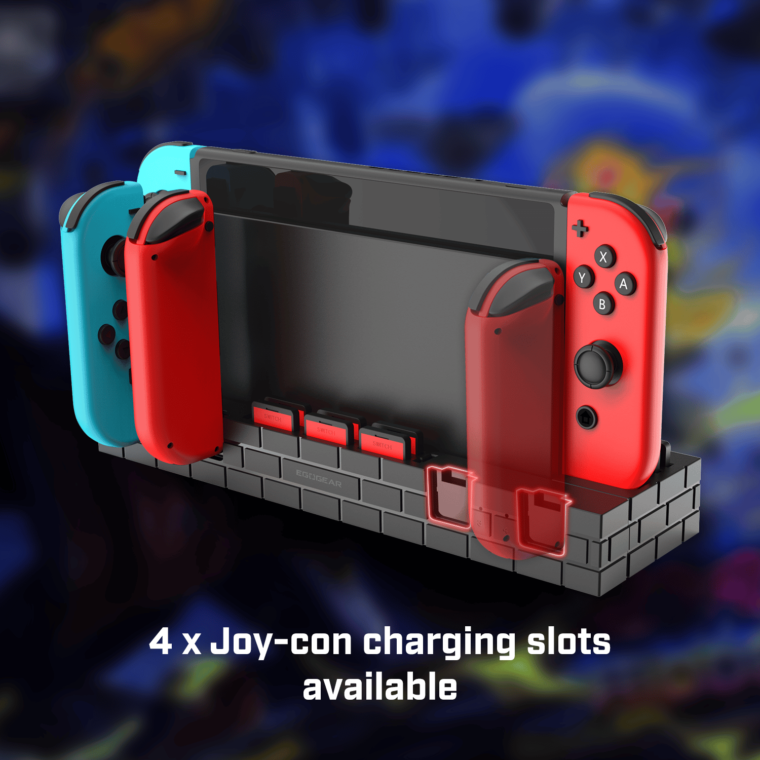 EgoGear - Station de charge et de stockage SCH30 noire pour Nintendo Switch & Switch OLED - flash vidéo