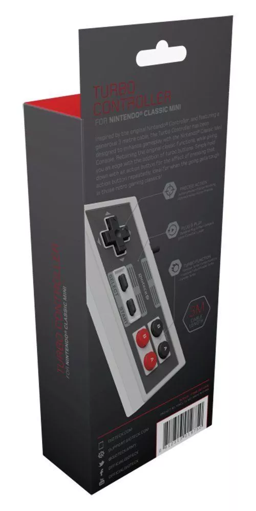 Gioteck - Manette turbo filaire pour Nintendo Classic Mini - flash vidéo
