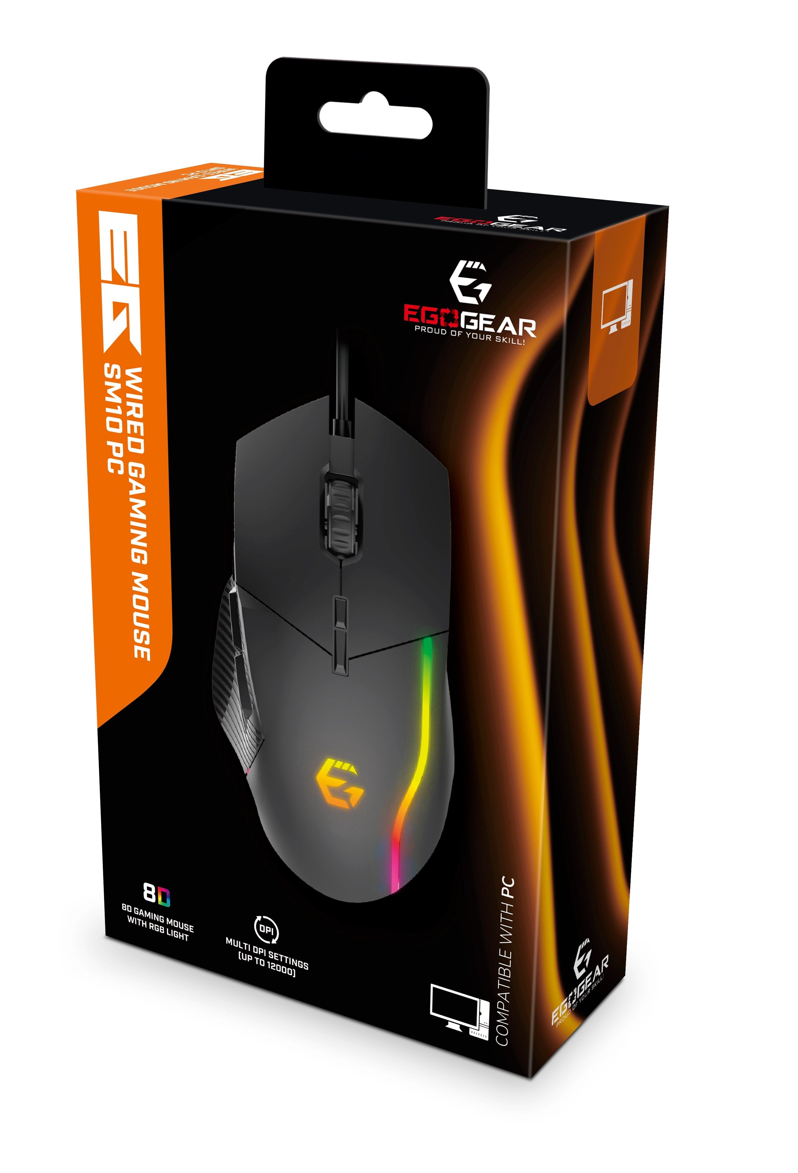 EgoGear - Souris de jeu filaire RGB SM10 - flash vidéo