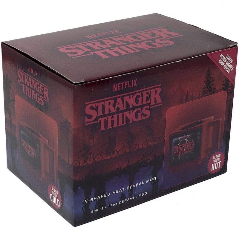 Stranger Things - Mug 3D thermoréactif en forme de TV "J'ai survécu à Hawkins" - flash vidéo