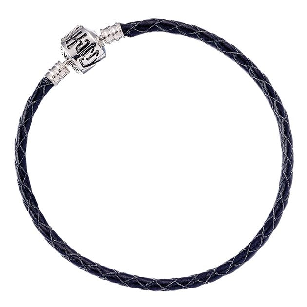 Harry Potter - Bracelet à breloques Charms en cuir noir 19cm - flash vidéo
