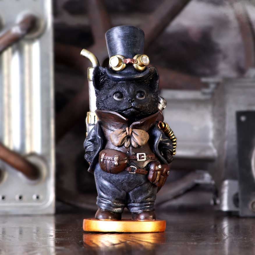 Figurine de collection Chat Steamsmith's 19.5cm - flash vidéo