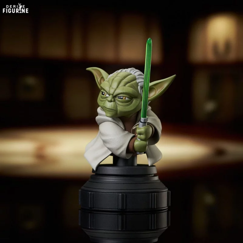 Diamond Select Toys - Star Wars Clone Wars Animated - Yoda Mini-Bust 1/7 13cm - flash vidéo