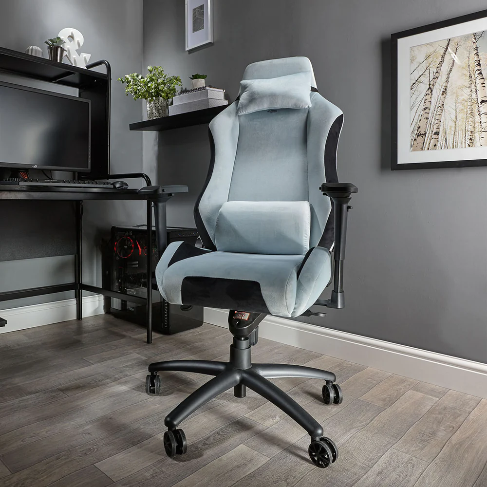 X Rocker - Chaise de bureau en tissu Messina Gris Argenté - flash vidéo