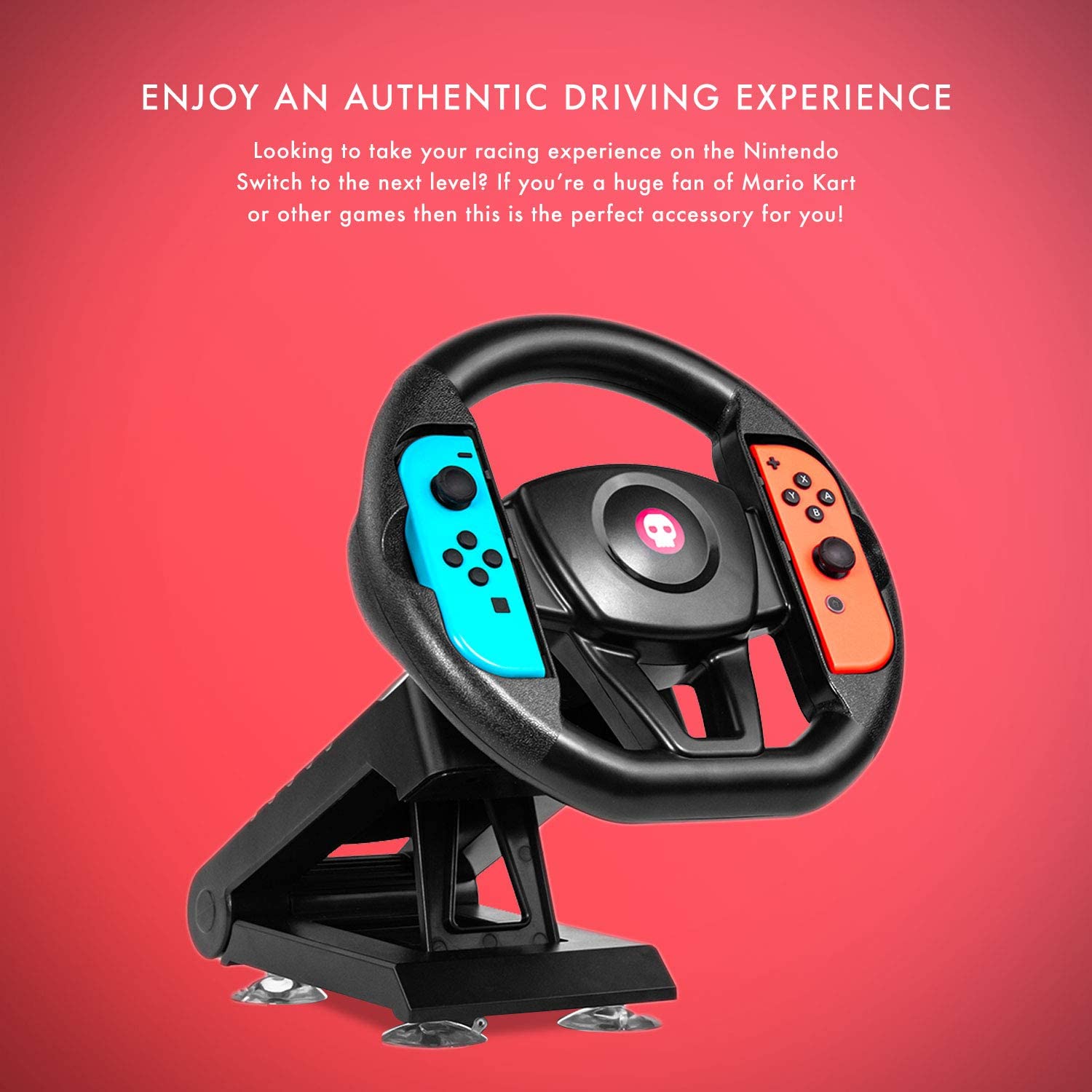 Numskull - Support de Joy-Con en forme de volant et fixation de table pour Nintendo Switch - flash vidéo